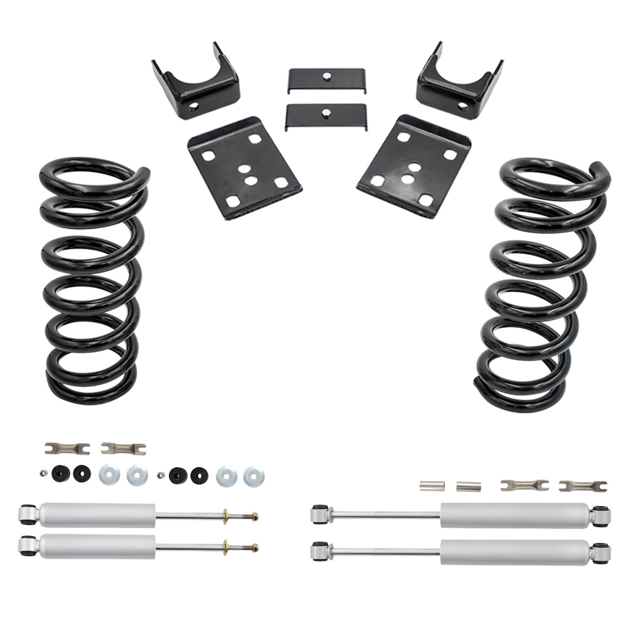 3/6 Coil Drop Lowering Kit + Shocks FOR 88-91 Chevy GMC C1500 Std Cab 2WD V8