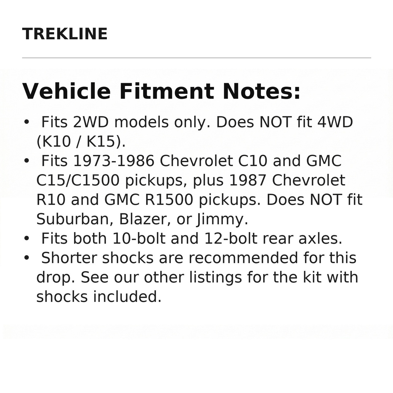 Vehicle Fitment Notes: