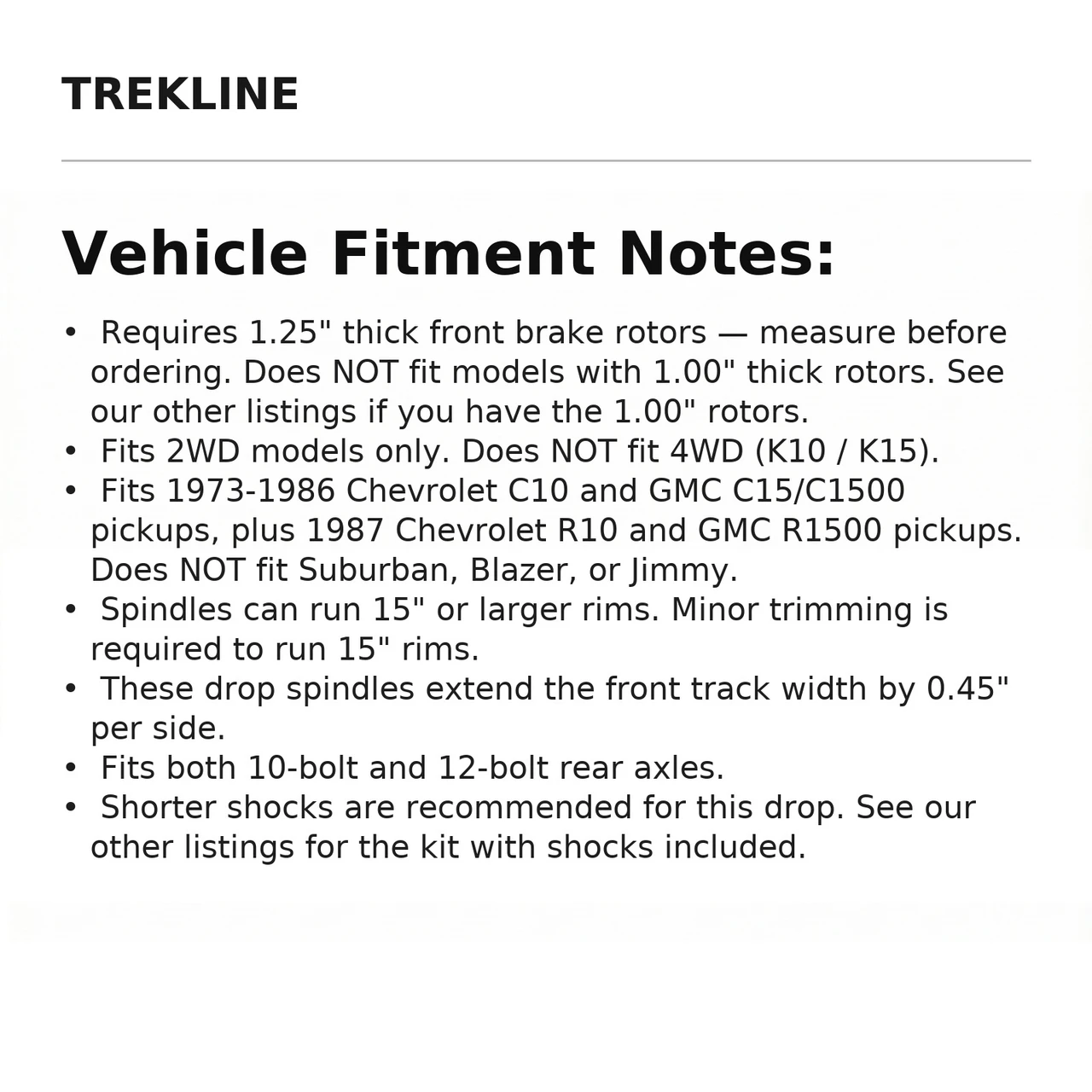 Vehicle Fitment Notes:
