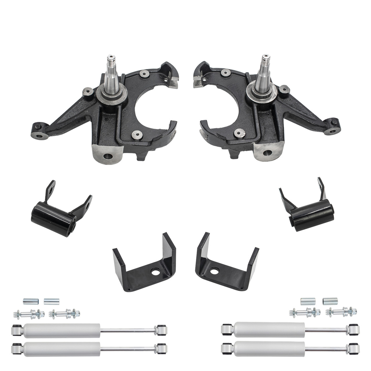 3/4 Spindle Drop Kit + Shocks FOR 73-87 Chevy GMC C10 C15 1.25" Rotors 2WD
