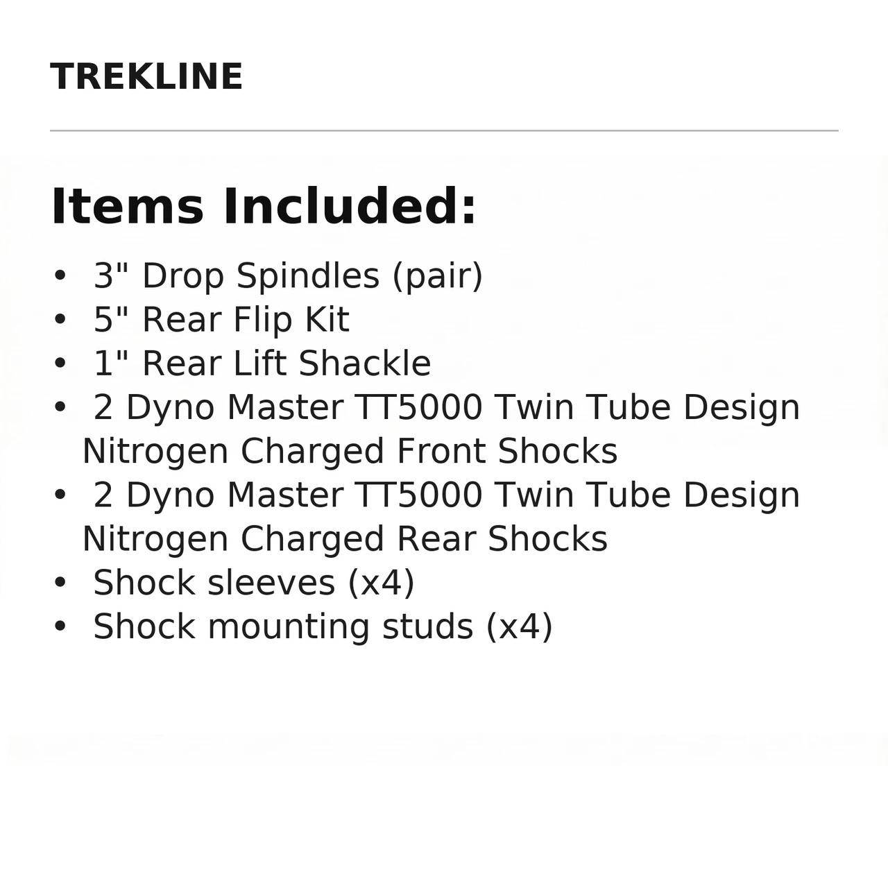 Items Included: