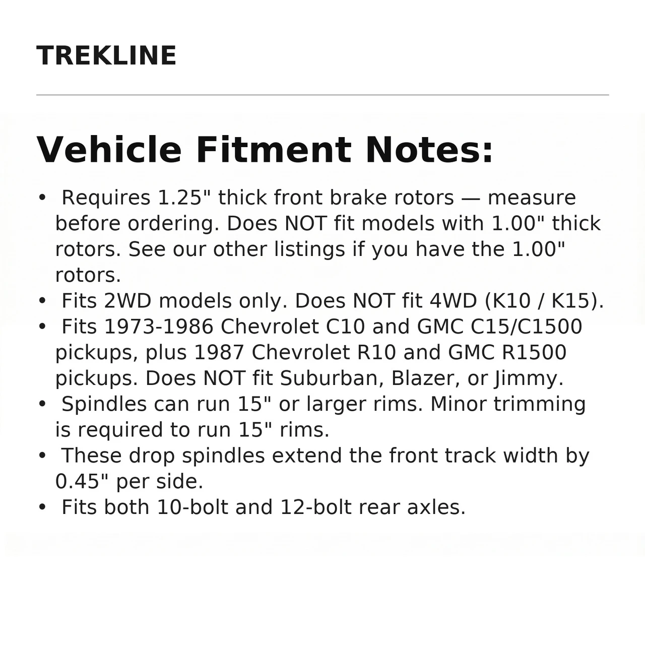 Vehicle Fitment Notes: