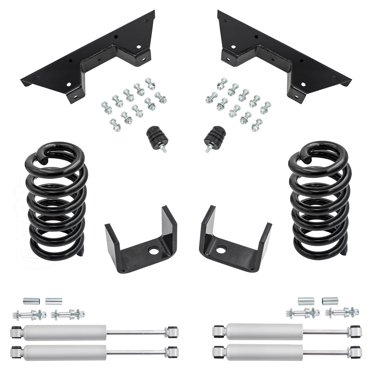 3/5 Coil Drop Lowering Kit + Shocks + C-Notch FOR 73-87 Chevy GMC C10 C15 2WD