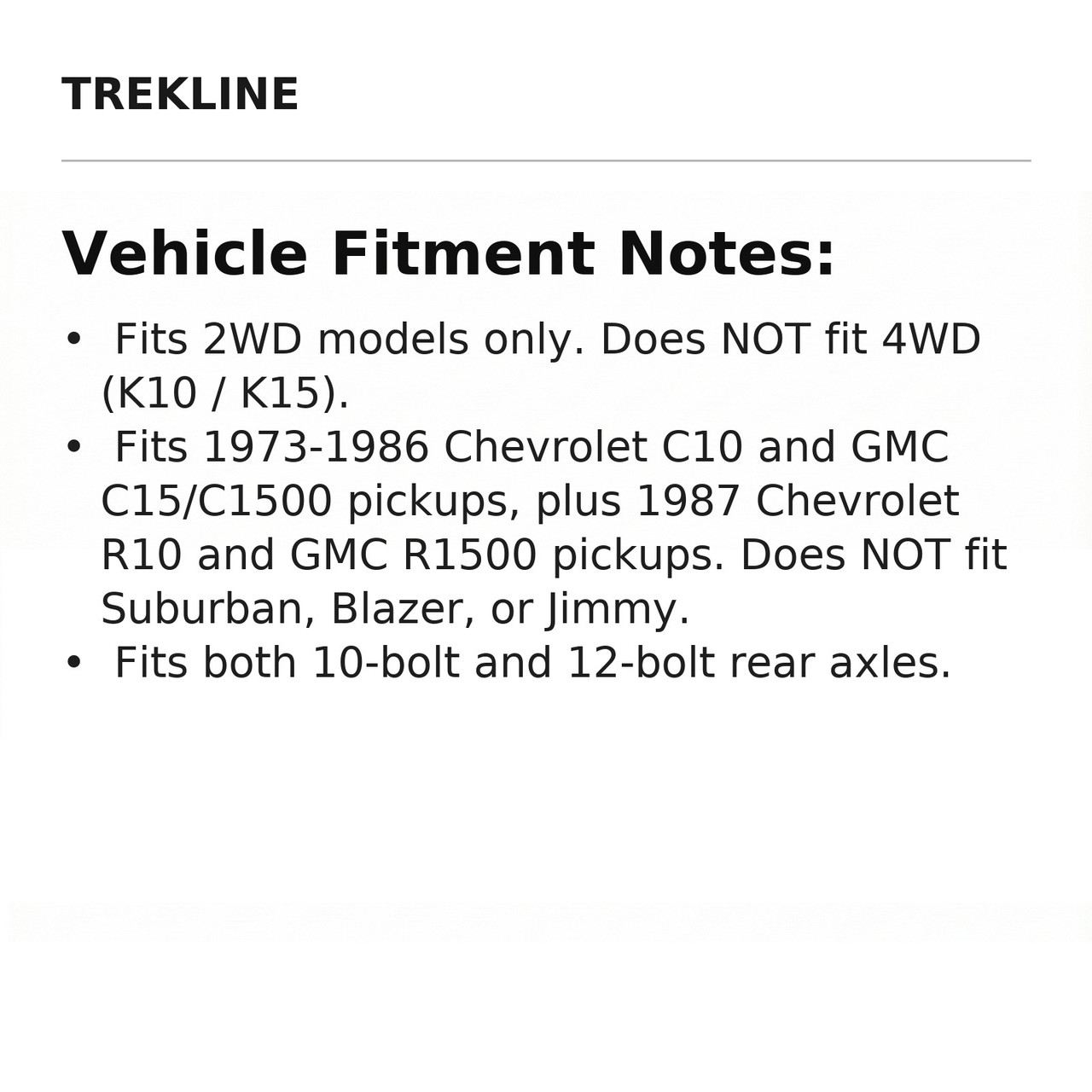 Vehicle Fitment Notes: