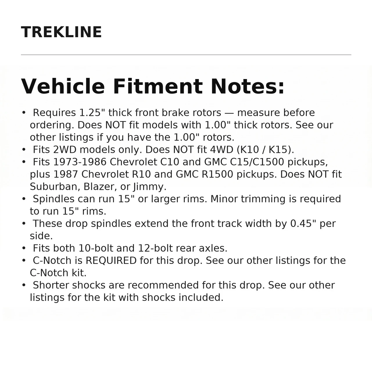 Vehicle Fitment Notes: