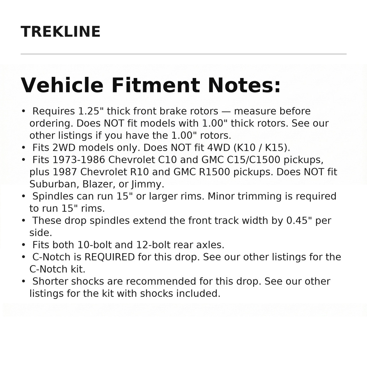 Vehicle Fitment Notes: