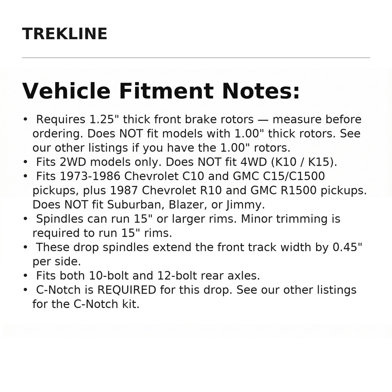 Vehicle Fitment Notes: