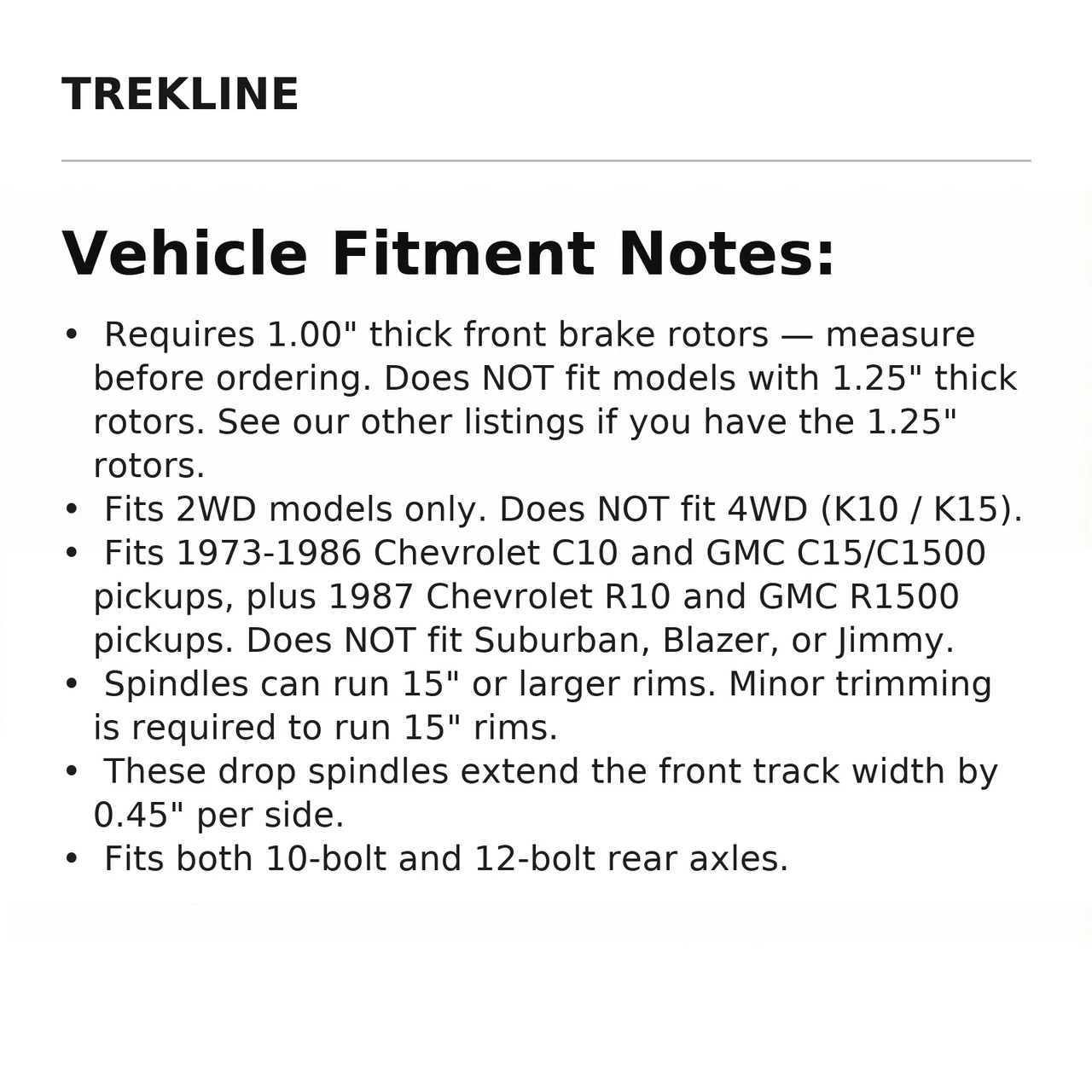 Vehicle Fitment Notes: