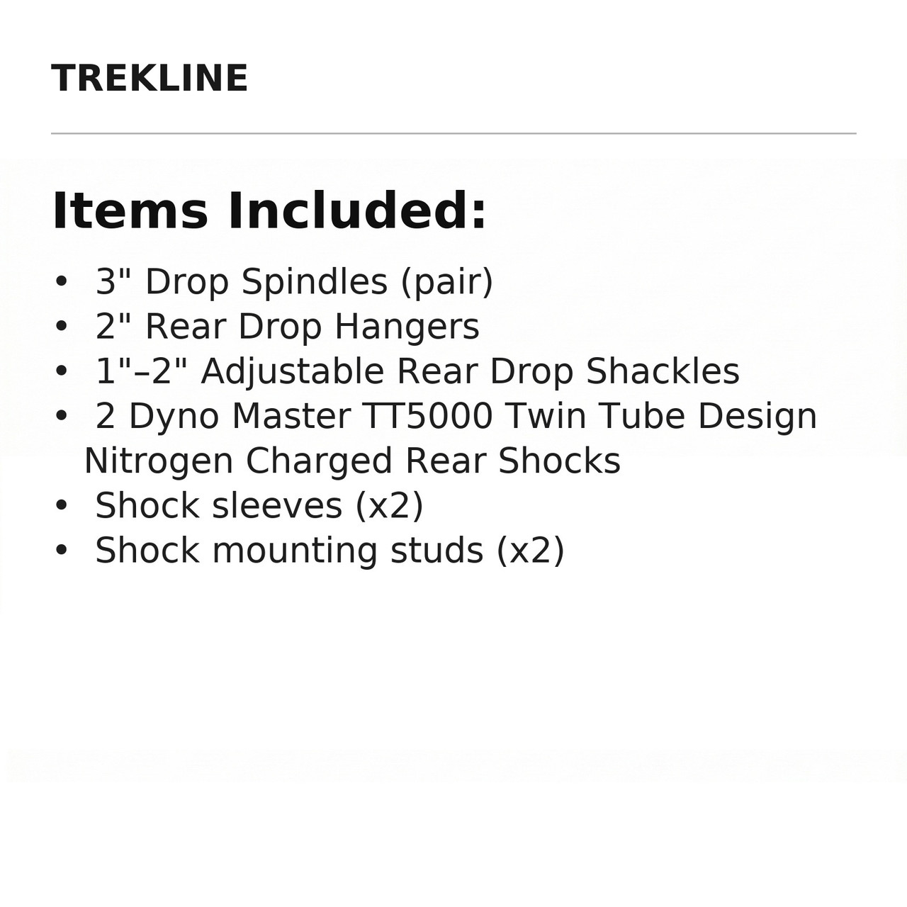 Items Included: