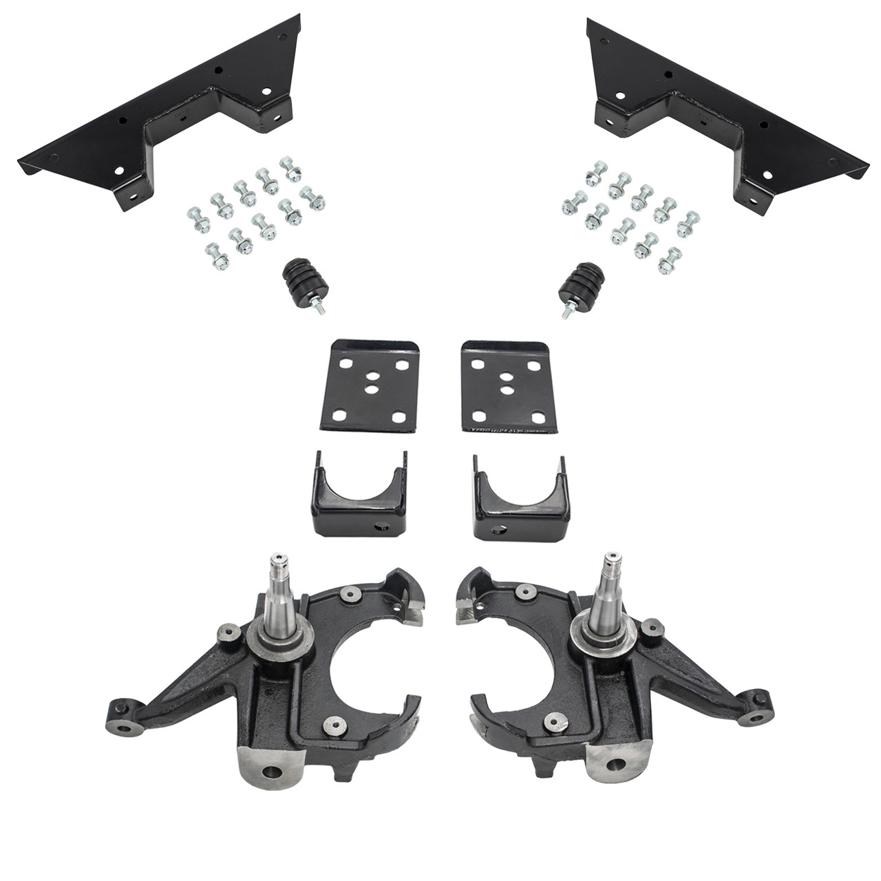 3/6 Spindle Drop Kit + C-Notch FOR 73-87 Chevy GMC C10 C15 1" Rotors 2WD