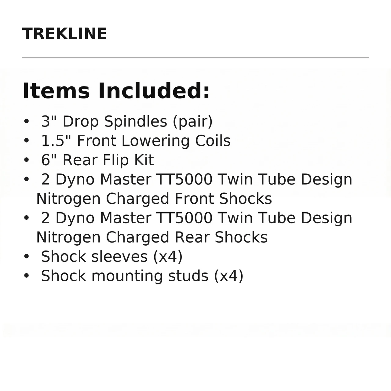 Items Included: