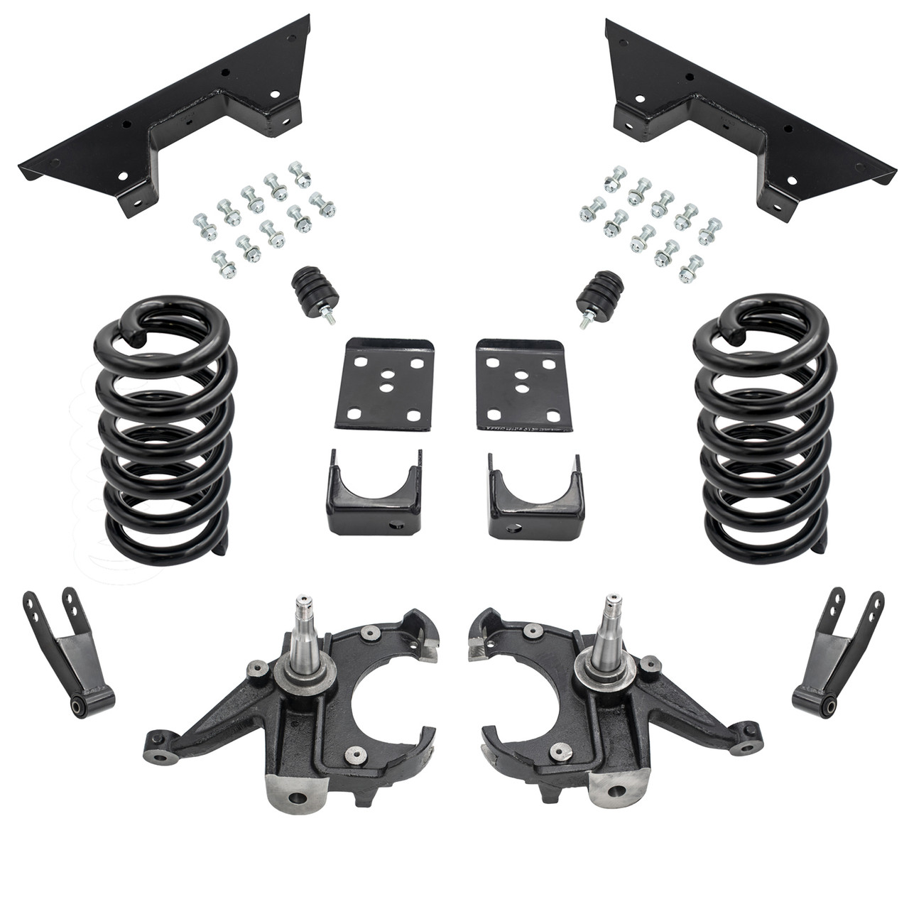 5/7-8 Spindle Drop Kit + Shocks FOR 73-87 Chevy GMC C10 C15 1" Rotors 2WD
