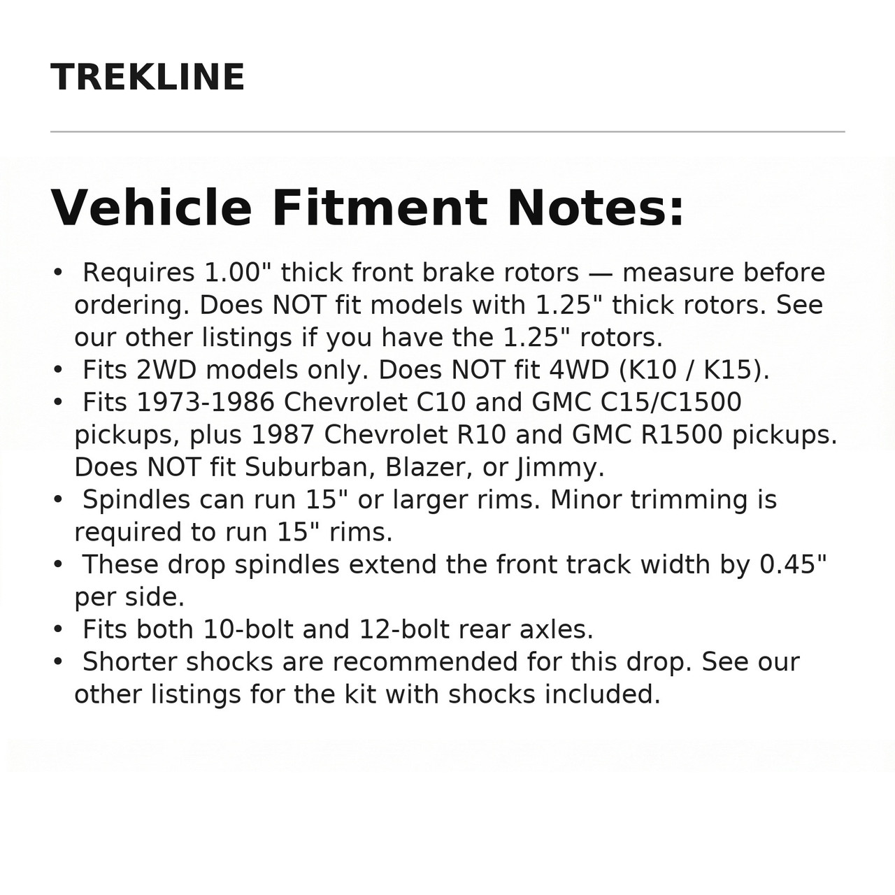 Vehicle Fitment Notes: