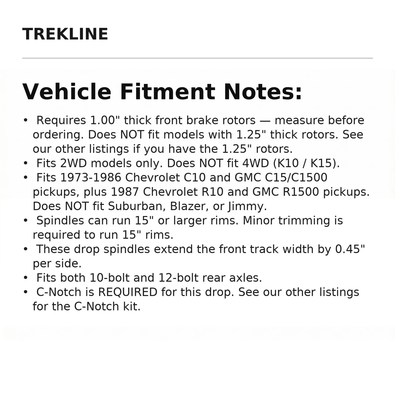 Vehicle Fitment Notes: