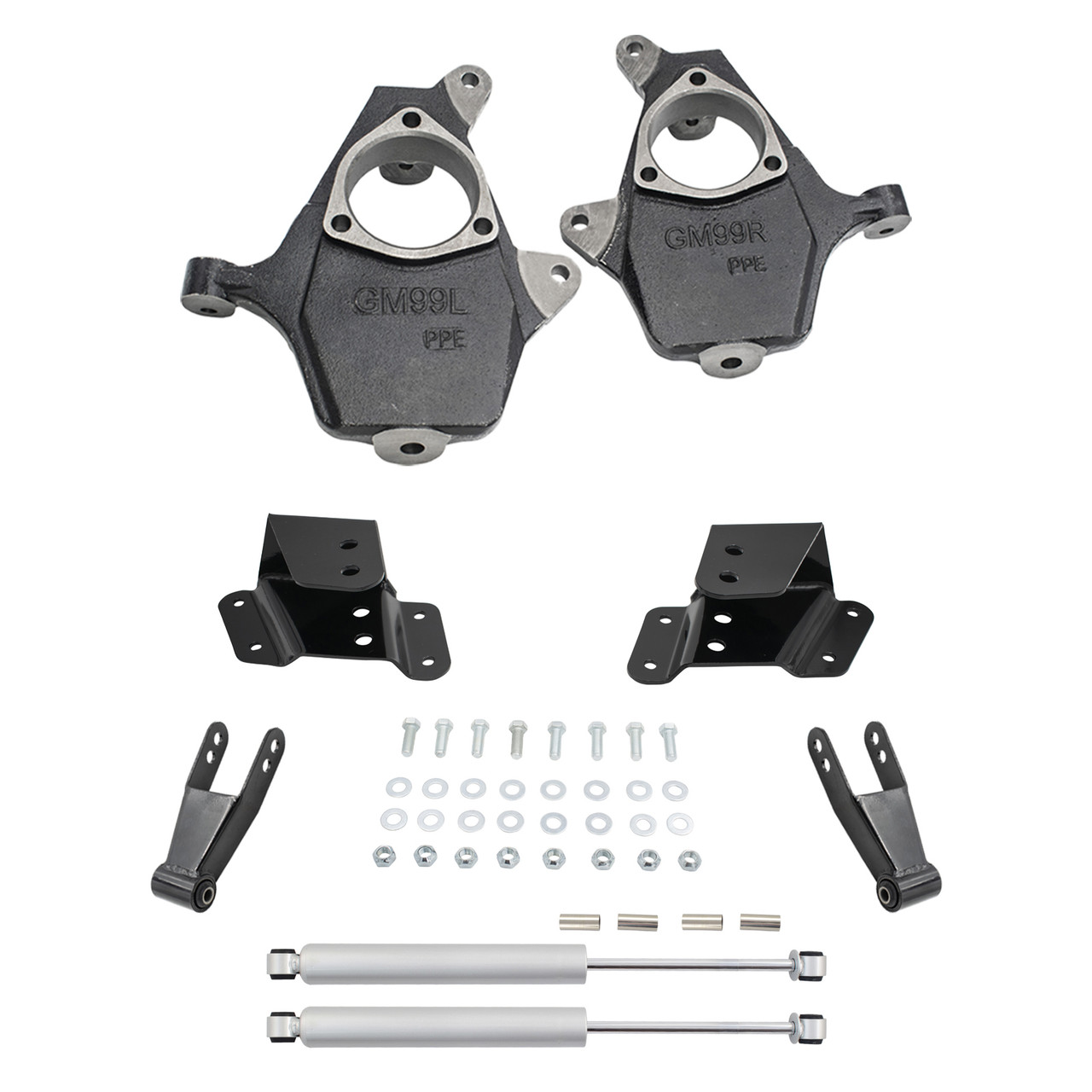 2"/3"-4" Drop Kit + Rear Shocks FOR 99-06 Chevy Silverado GMC Sierra 1500 4WD