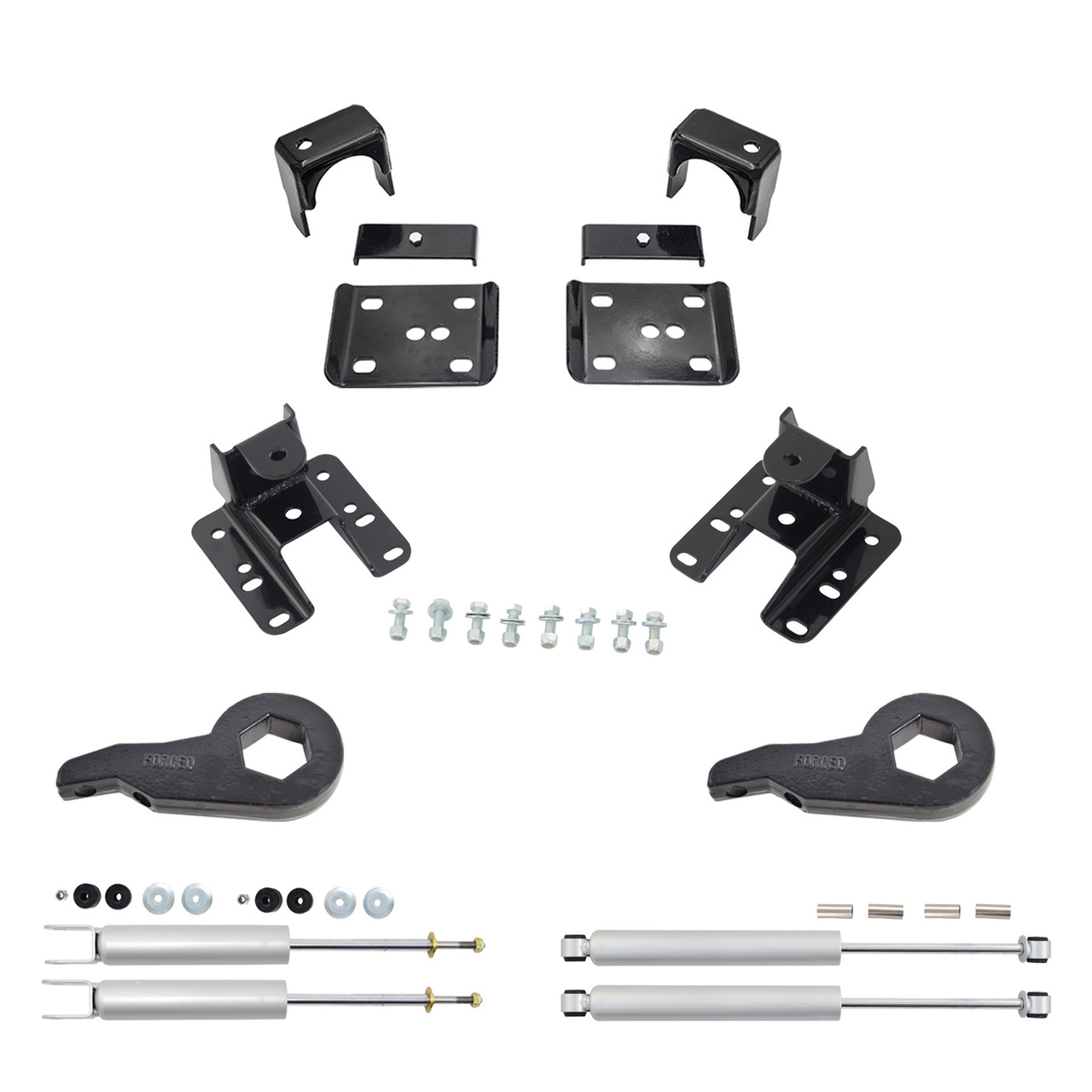 3"/4"-5" Drop Lowering Kit + Shocks FOR 99-06 Silverado Sierra 1500 LONG BED 4WD