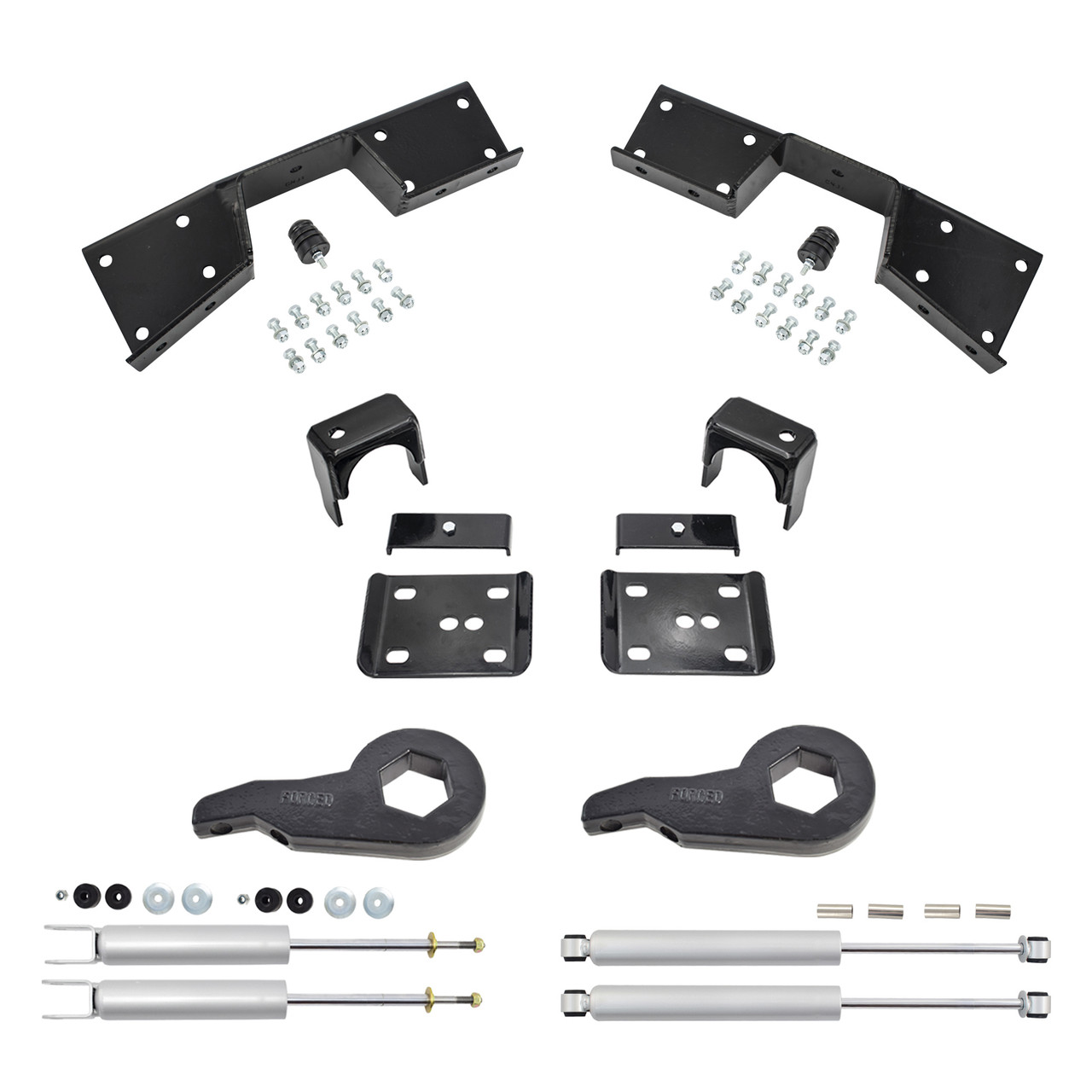 3"/6" Drop Kit + Shocks + C-Notch FOR 01-06 Chevy Silverado GMC Sierra 1500 4WD