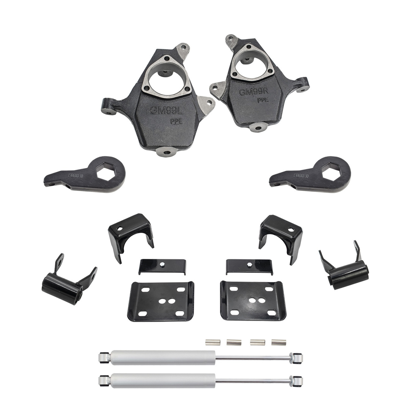 4"/5" Drop Kit + Rear Shocks FOR 99-06 Chevy Silverado GMC Sierra 1500 4WD
