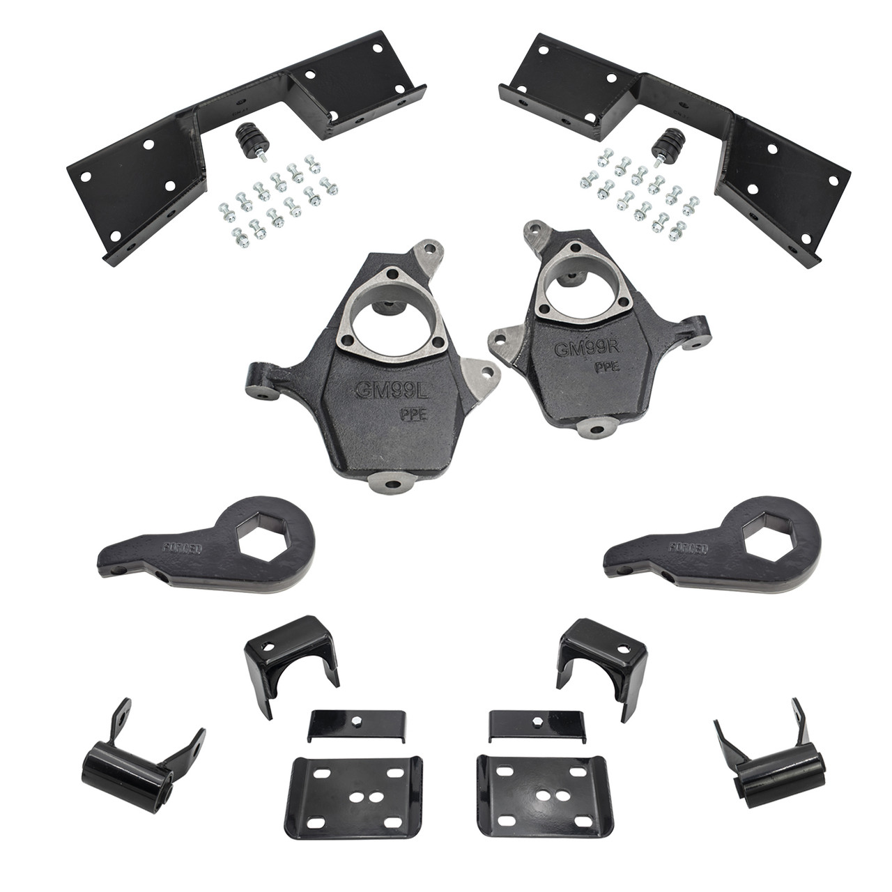 4"/5" Drop Lowering Kit + C-Notch FOR 01-06 Chevy Silverado GMC Sierra 1500 4WD