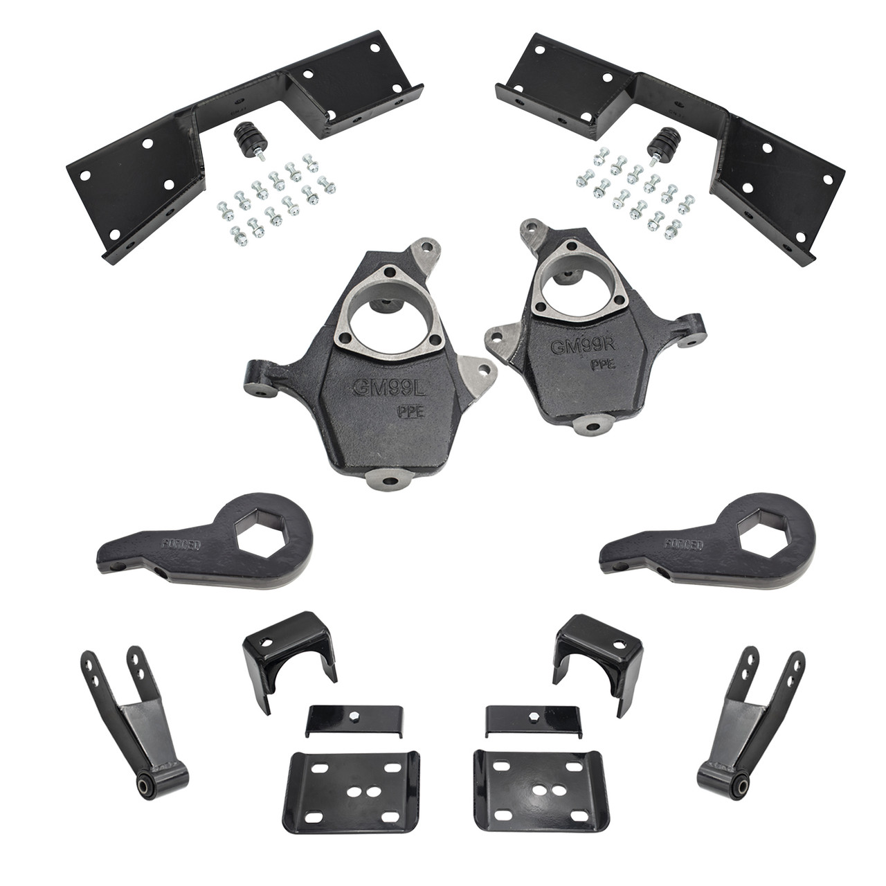 4"/7" Drop Lowering Kit + C-Notch FOR 01-06 Chevy Silverado GMC Sierra 1500 4WD