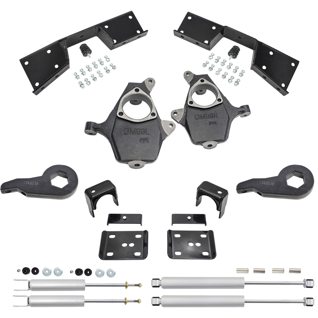 5"/6" Drop Kit + Shocks + C-Notch FOR 01-06 Chevy Silverado GMC Sierra 1500 4WD