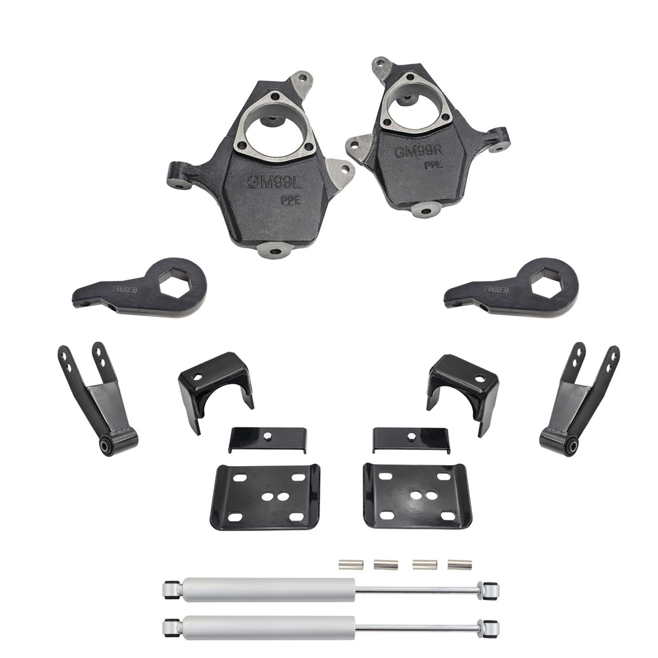 5"/7" Drop Kit + Rear Shocks FOR 99-06 Chevy Silverado GMC Sierra 1500 4WD