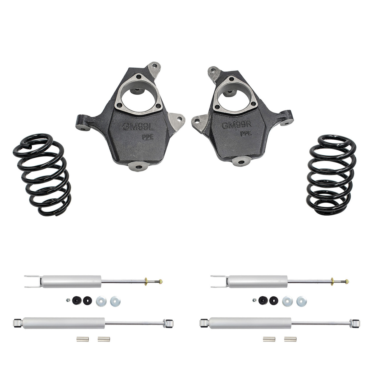 2"/4" 00-06 GM SUV Drop Kit - Spindles | F/R Shocks