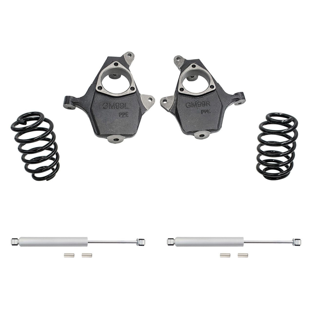 2"/4" 00-06 GM SUV Drop Kit - Spindles | Rear Shocks