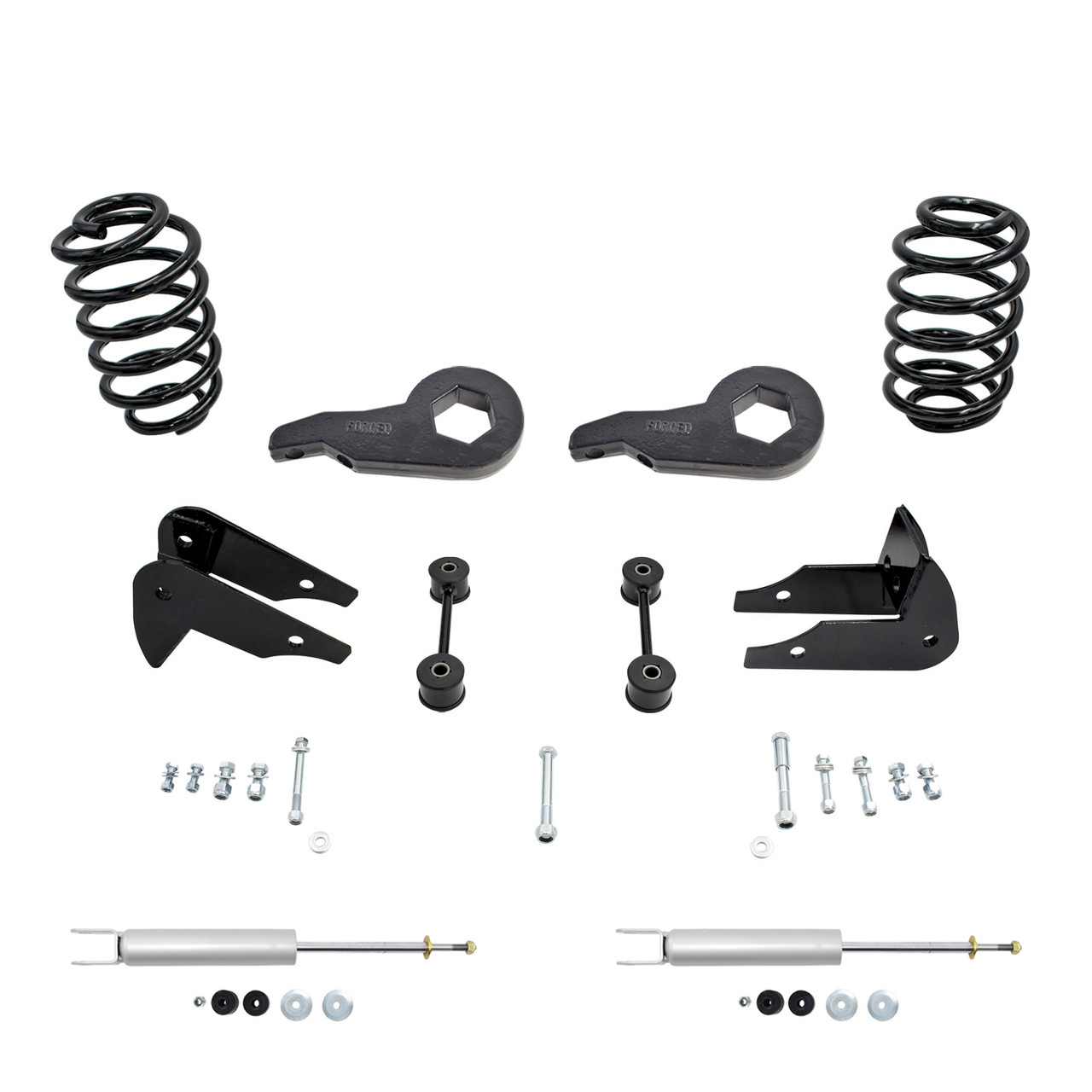 2"-3"/5" 00-06 GM SUV Drop Kit - Torsion Keys | RearK+Front Shocks