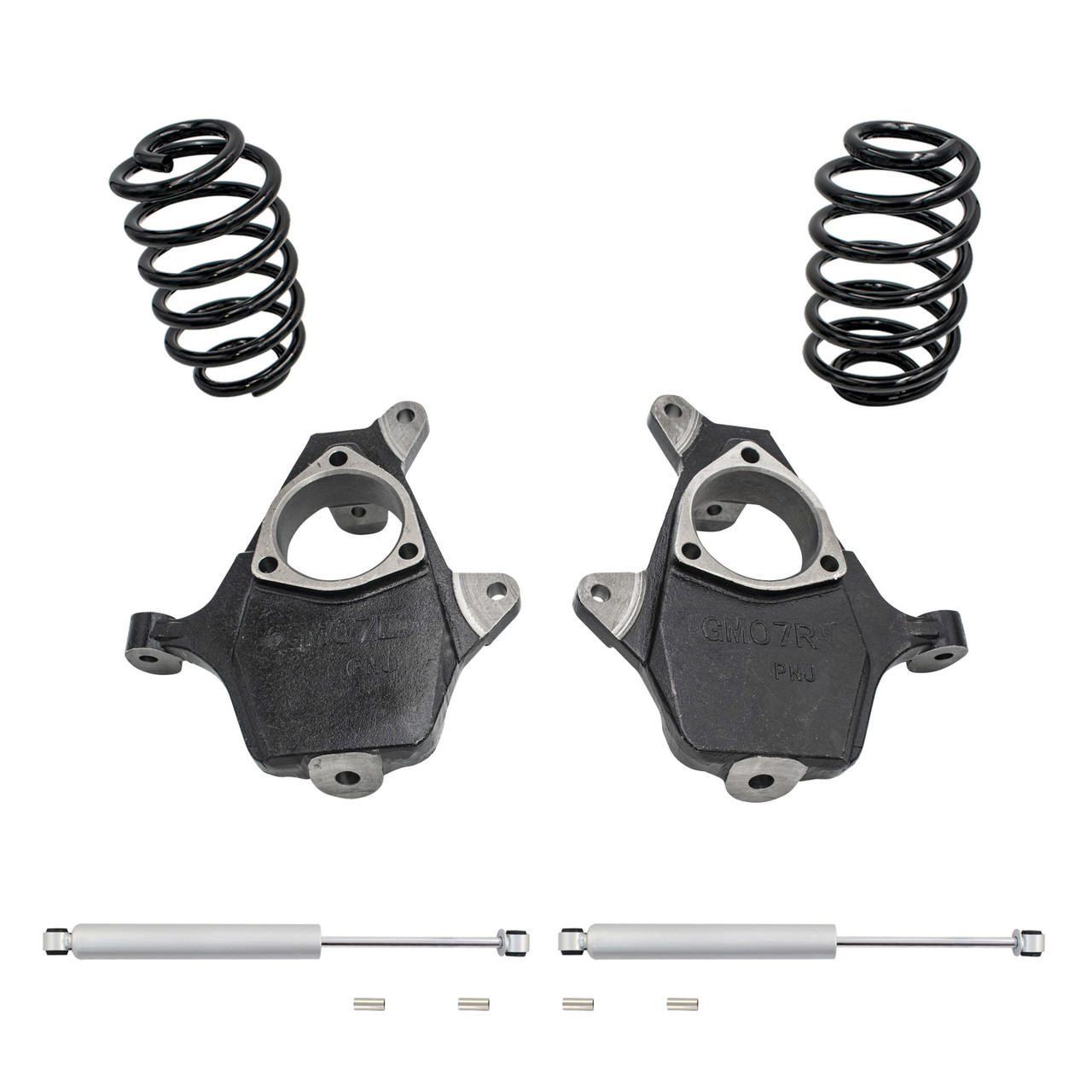 2/3 07-14 GM SUV Spindle Drop Kit + Rear Shocks