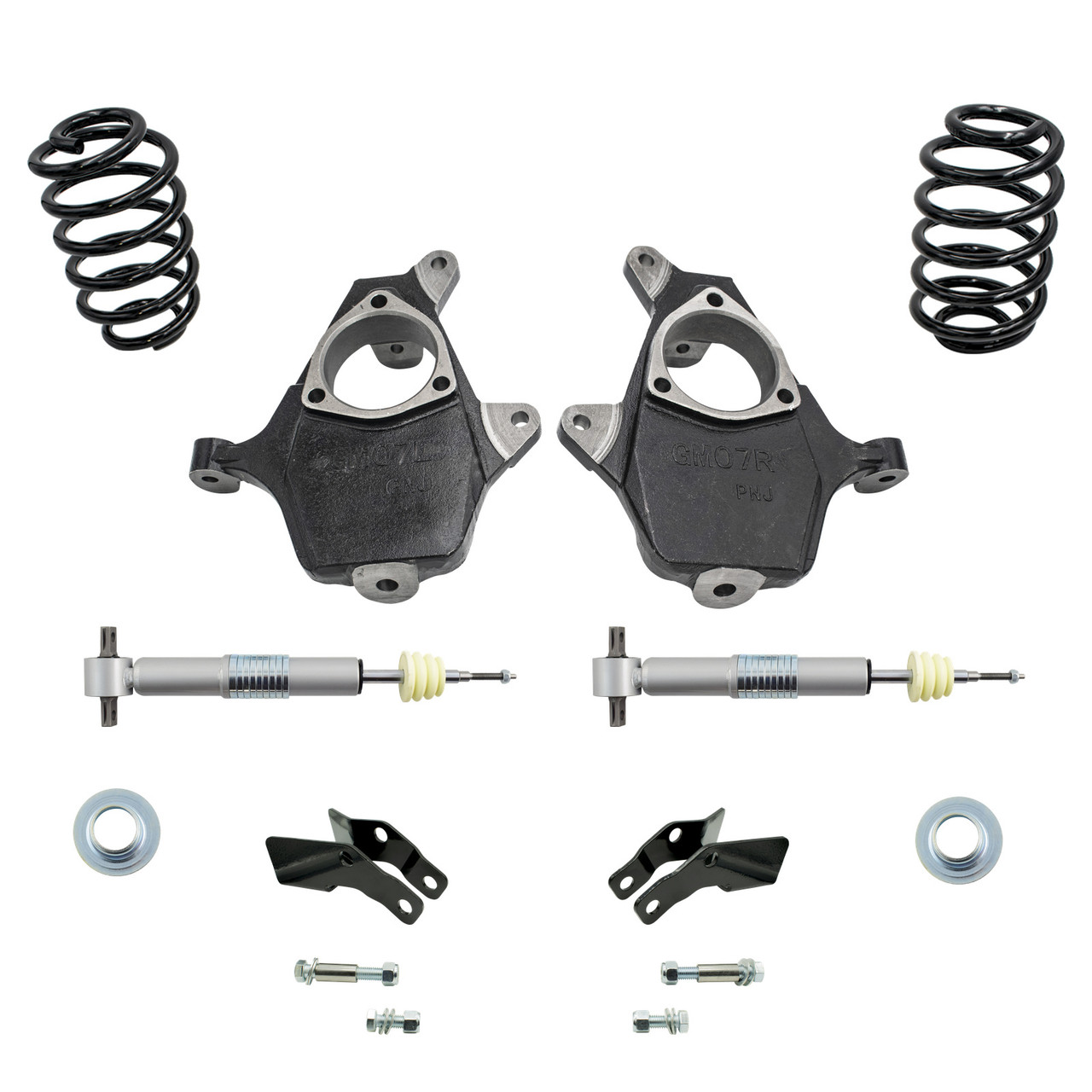 3-4/3 07-14 GM SUV Spindle + Adjustable Strut Drop Kit + Extenders