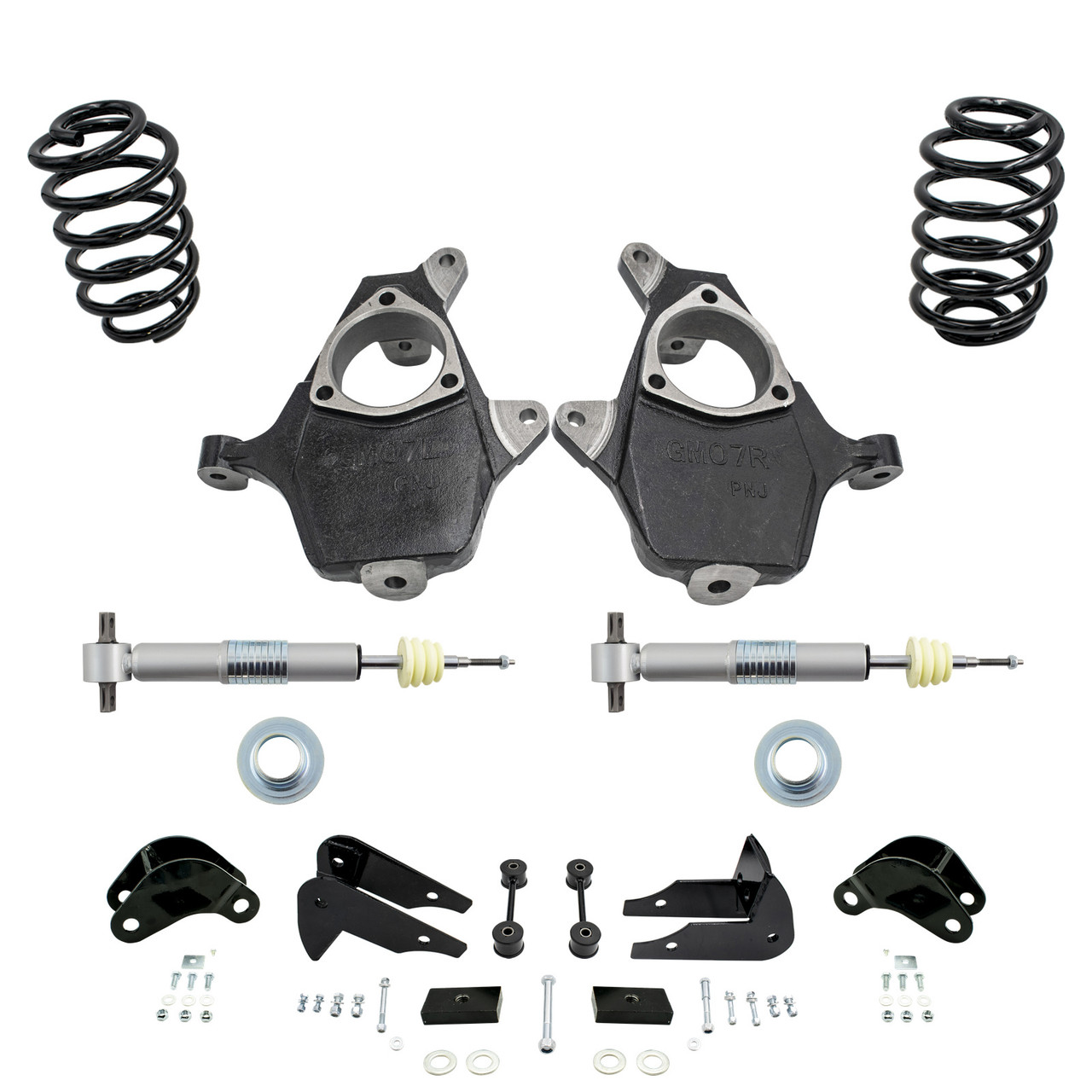 3-4/5 07-14 GM SUV Spindle + Adjustable Strut Drop Kit + Extenders