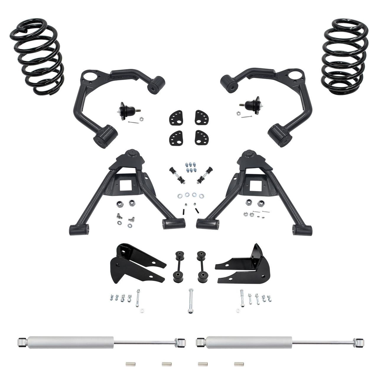 4/6 07-14 GM SUV Control Arm Drop Kit + Rear Shocks