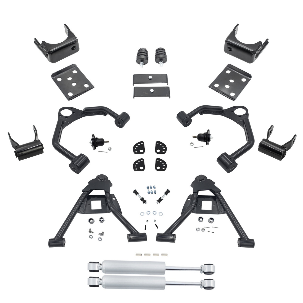 2007-2013 Silverado / Sierra 1500 4/6 Lowering Kit - Control Arms + Rear Shocks
