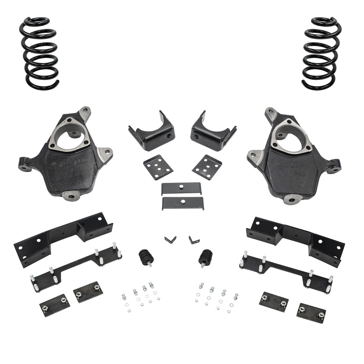 2007-2013 Silverado / Sierra 1500 V8 5/7 Lowering Kit - Spindles + Coils + C-Notch