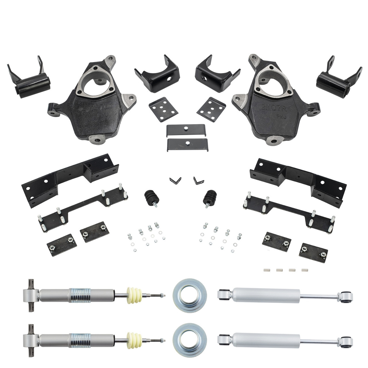 2014-2016 Silverado / Sierra 1500 2.5-4/6 Lowering Kit - Spindles + Struts + Shocks + C-Notch - Cast