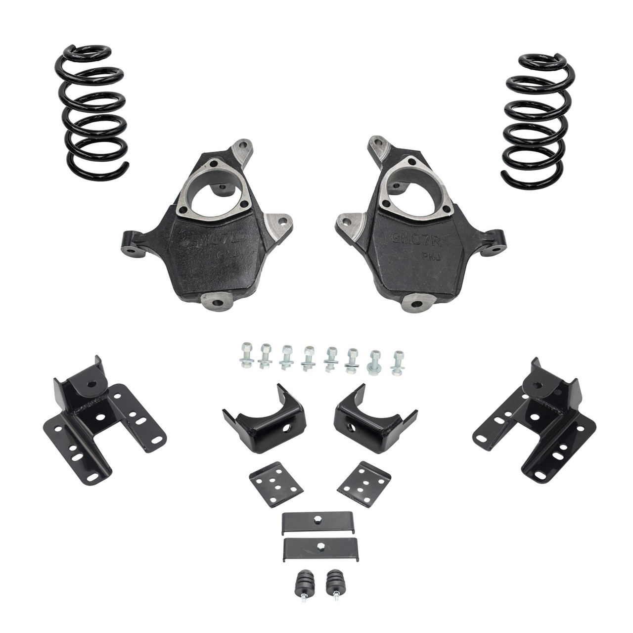 2014-2016 Silverado / Sierra 1500 V8 4/5-6 Lowering Kit - Spindles + Coils - Cast Steel Arms