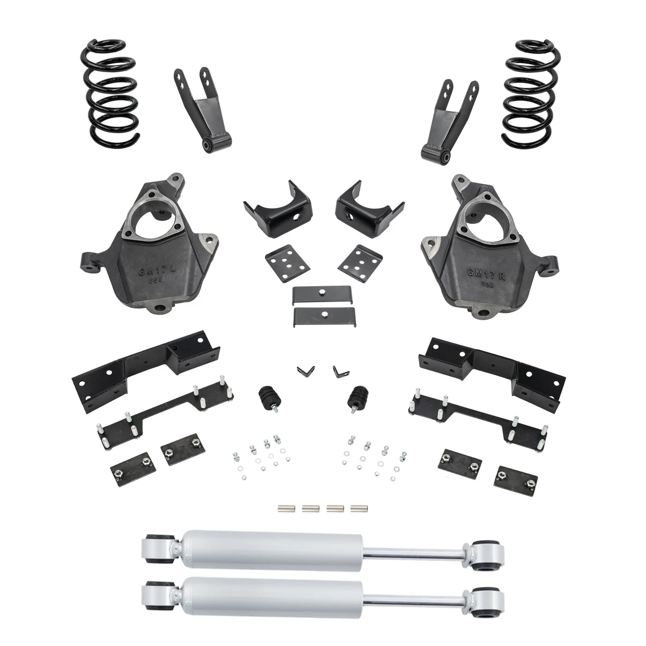 Trekline 2014-2018 Silverado/Sierra 1500 V8 4/8-9 Spindle/Coil Kit Shocks C-Notch; 2019 LD/Limited D