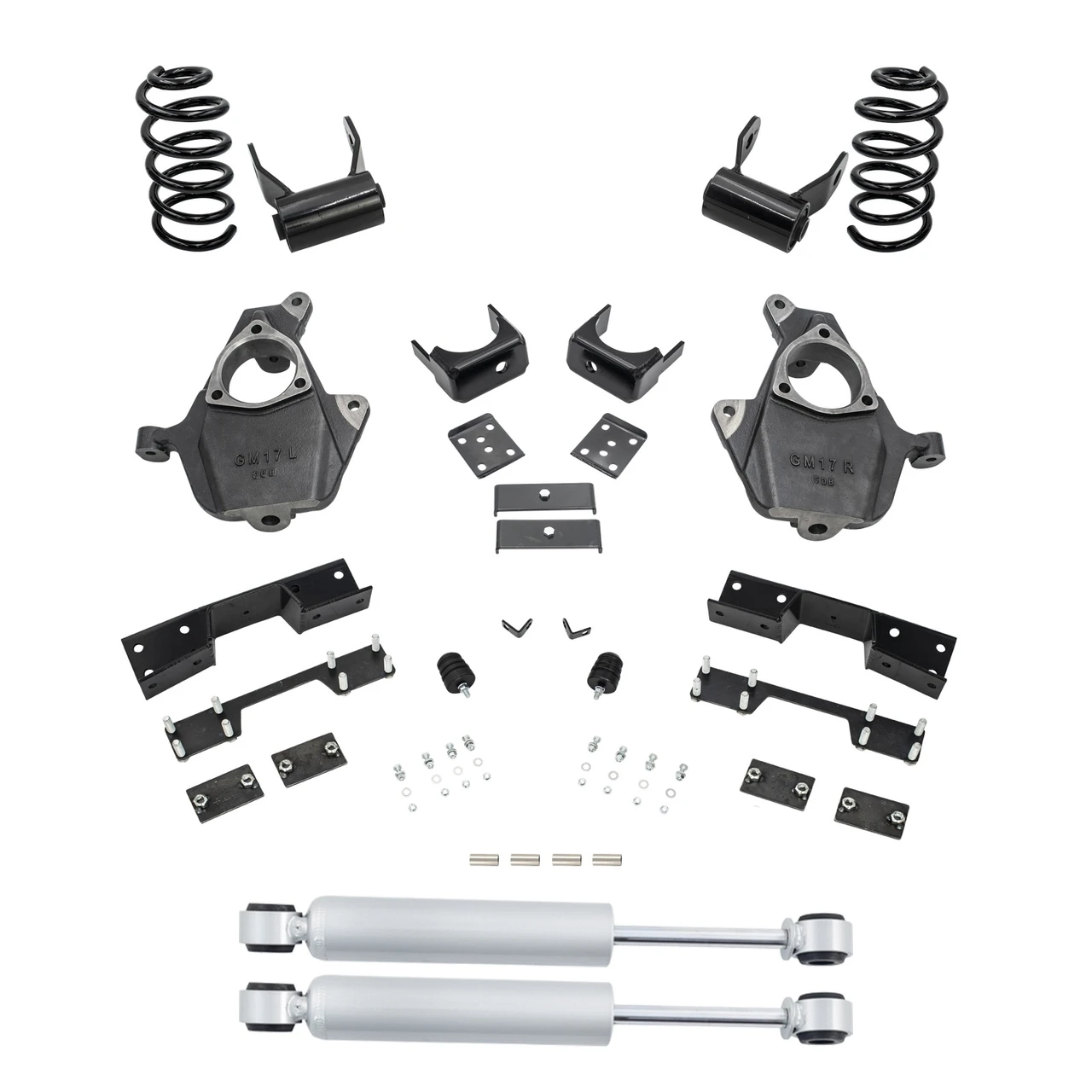 Trekline 2014-2018 Silverado/Sierra 1500 V8 3/6 Spindle/Coil Kit Shocks C-Notch; 2019 LD/Limited DC