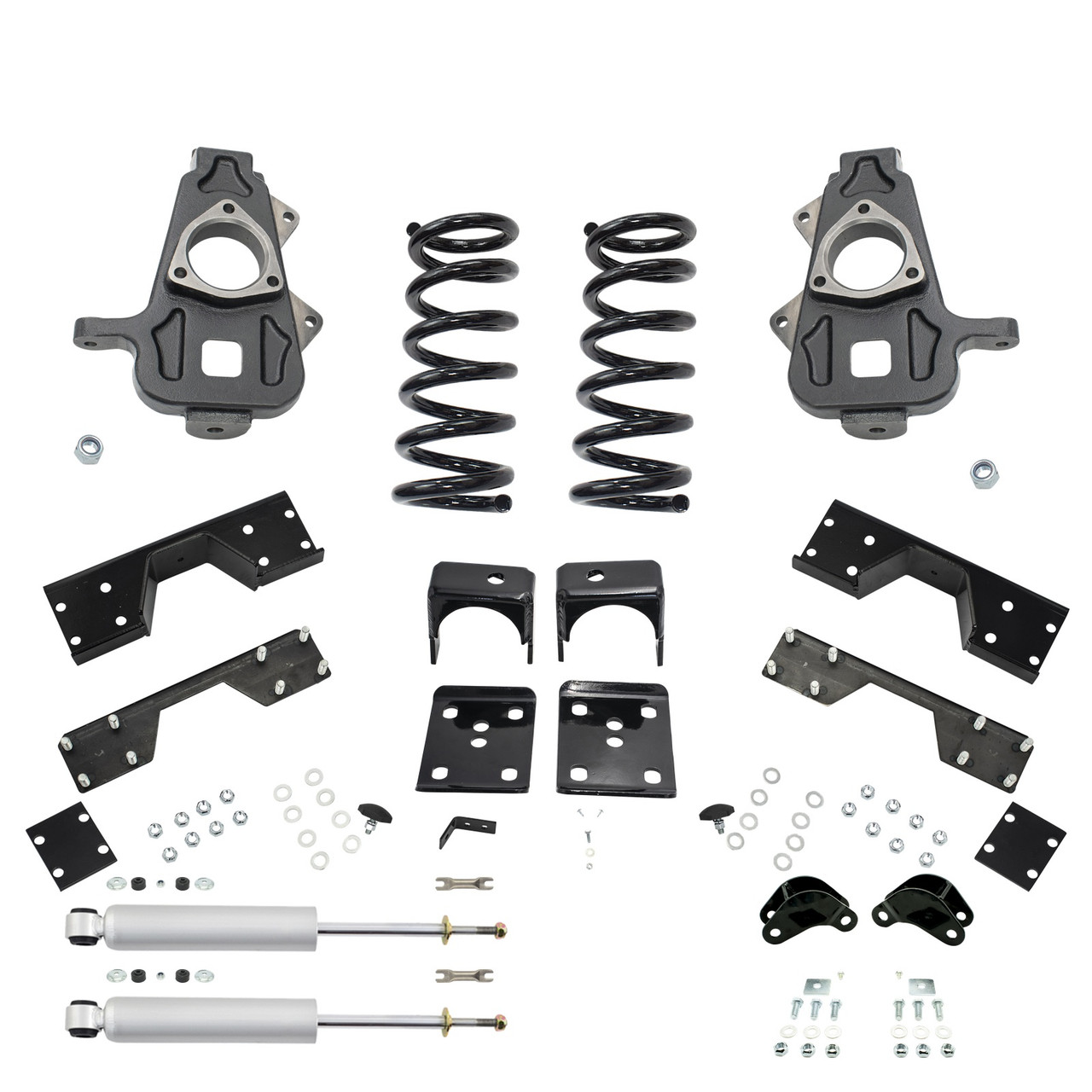 Trekline 5/6 Spindle/Coil Lowering Kit for 2002-2008 Dodge Ram 1500 2WD V6 + Shocks + C-Notch