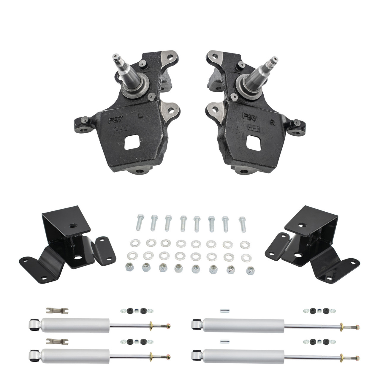 Trekline 2/2 Spindles Lowering Kit for 1997-2003 Ford F-150 2WD + Shocks