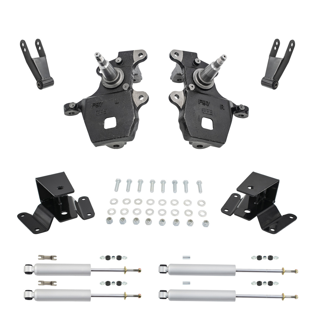Trekline 2/3-4 Spindles Lowering Kit for 1997-2003 Ford F-150 2WD + Shocks