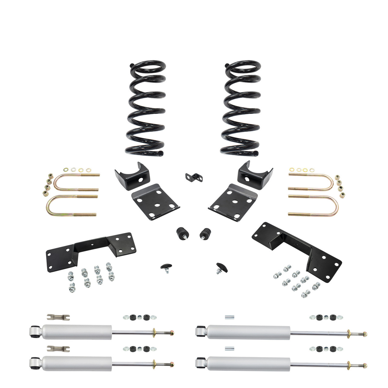 Trekline 3/6 Coils Lowering Kit for 1997-2003 Ford F-150 2WD V6 + Shocks + C-Notch