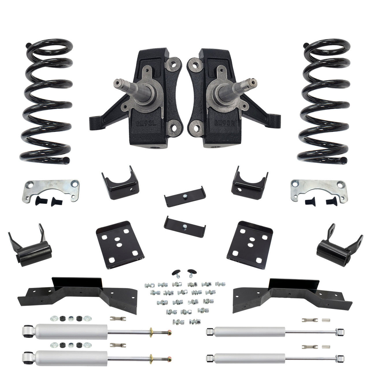 Trekline 3/5 NTW Spindle + Coil Drop Kit — Tahoe 95-99 / Yukon 95-97 2-Door 2WD V8 + Shocks + C-Notc