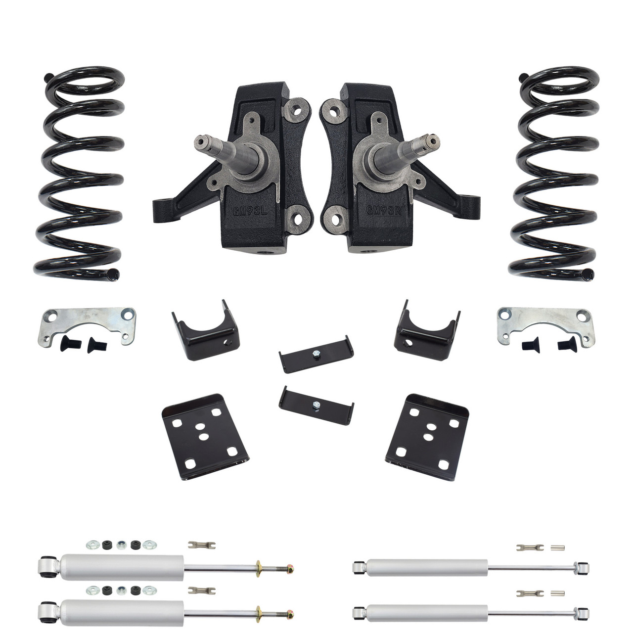 Trekline 4/6 NTW Spindle + Coil Drop Kit — Tahoe 95-99 / Yukon 95-97 2-Door 2WD V8 + Shocks