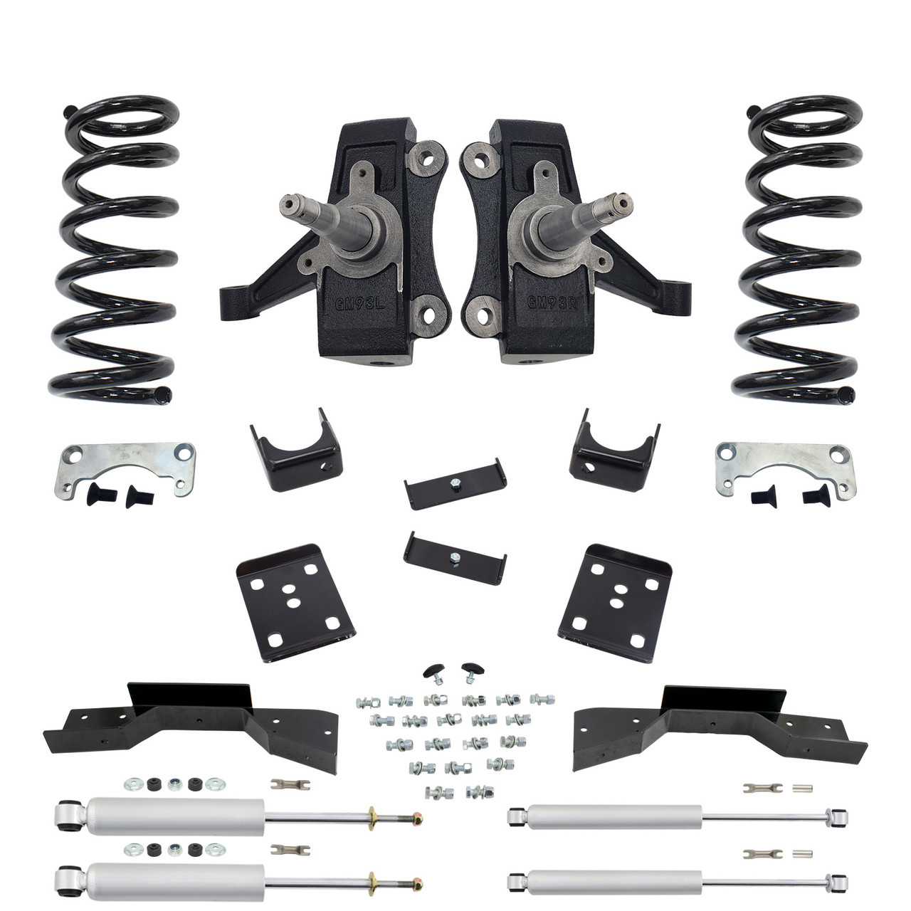 Trekline 4/6 NTW Spindle + Coil Drop Kit — Tahoe 95-99 / Yukon 95-97 2-Door 2WD V8 + Shocks + C-Notc