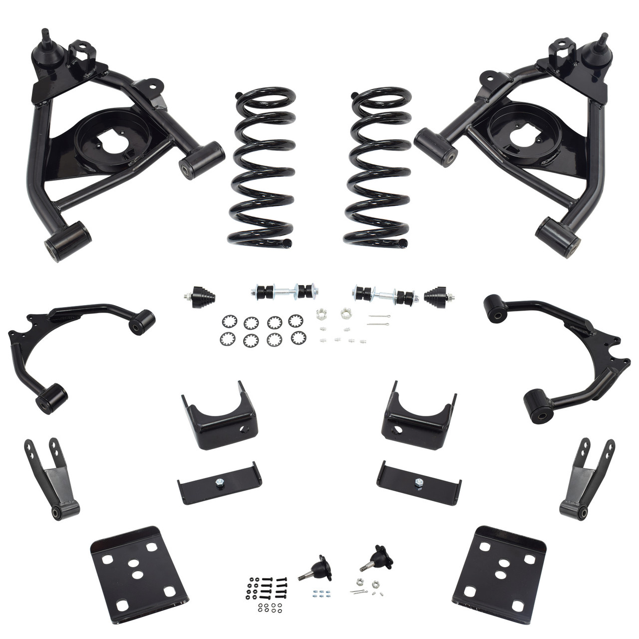 Trekline 4/7–8 Control Arm + Coil Drop Kit — Tahoe 95-99 / Yukon 95-97 2-Door 2WD V8