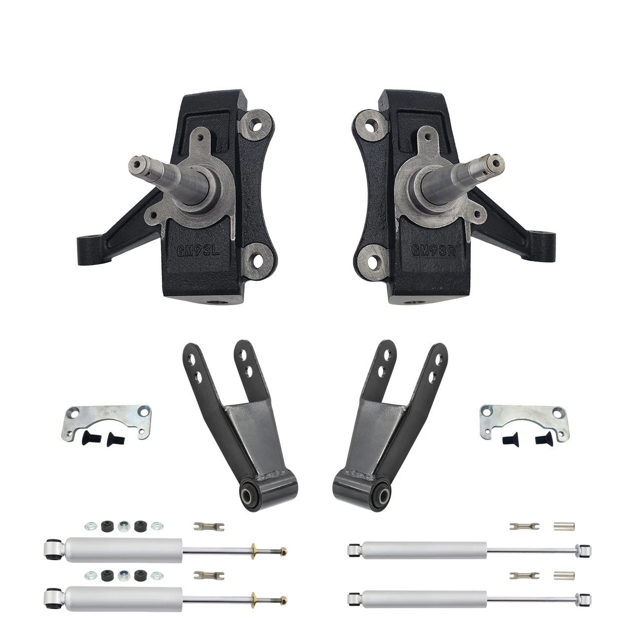 Trekline 2/1–2 Drop spindles Drop Kit — 95-99 Tahoe Yukon 4-Door 2WD V8 + Shocks