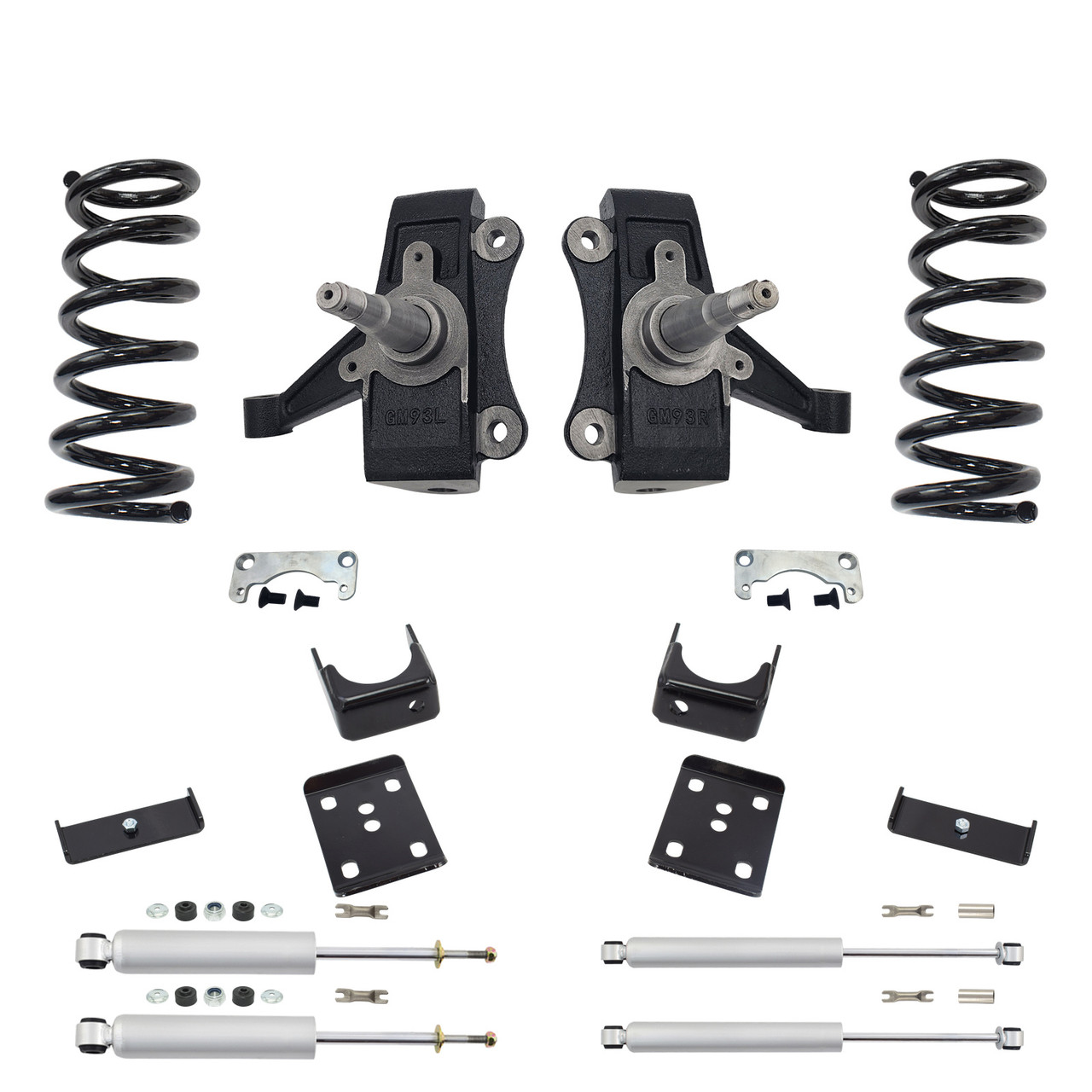 Trekline 4/6 Drop spindles and coils Drop Kit — 95-99 Tahoe Yukon 4-Door 2WD V8 + Shocks