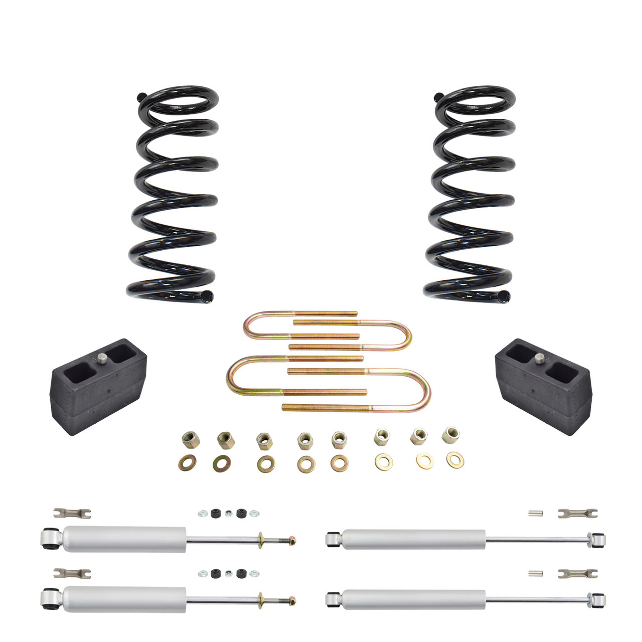 2/4 Coils Lowering Kit with Front and Rear Shocks for 1982–2003 Chevy S10 GMC S15 Sonoma 2WD I4
